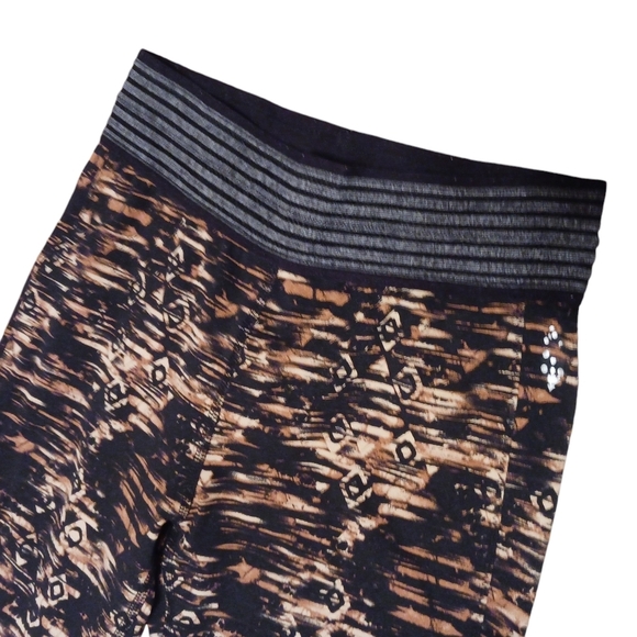 FP Movement Free People Leggings Ladies XS Brown Black Abstract Straight Leg - Picture 2 of 7